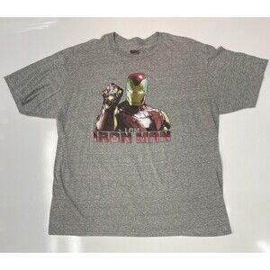 Iron Man Graphic T short sleeve grey shirt size XL